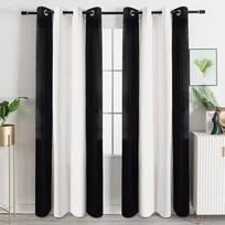 Modernios langų užuolaidos su mozaika, languotos užuolaidos svetainei, voniai, virtuvei, namų ūkio prekės 50W160H(CM)x2Panel&Grommet Top white