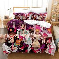 Anime Tualeto ribojamas Hanako-kun Antklodės užvalkalas Pagalvės užvalkalas Lovos komplektas Dvigulis Twin Pilnas Queen King Suaugusiems Vaikams Lovos patalynė Antklodės užvalkalas 70x133cm 2pcs black