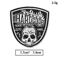 Roko ir Rolo Siuvinėti Lygintuviniai Pleistrai Punk Stiliaus Audinio Aplikacijos Hard Rock Heavy Metal Muzikos Emblema Juoda Kaukolės Emblema Striukei