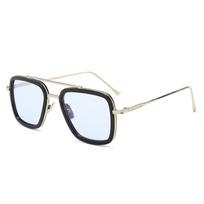 Geras Tony Stark Stilius Vyrai Unisex Oculos Square Akiniai nuo saulės Akiniai nuo saulės Geležiniai Akiniai Moterys Retro white