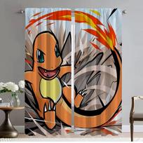 Pokémones Namų Interjero Užuolaidos 2 Vnt. Tamsinančios Užuolaidos Kambariui 2 Skydelių Tifonas Miegamojo Pertvaroms Užuolaidos Svetainės Virtuvės W50xH70cmx2pcs-CL black