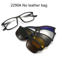 Akiniai 6 viename vyrams moterims su 5 vnt. užsegamų poliarizuotų saulės akinių, magnetiniai akiniai vyrams, kompiuteriniai optiniai &Polarized black