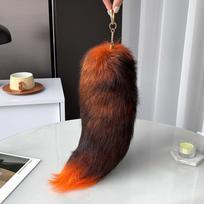 40cm Tikros Lapės Uodegos Raktų Pakabukas Unisex Pompom Pakabukas Krepšio Papuošalas Automobilio Raktų Pakabukas Mieli Pūkuoti Raktų Pakabukai Moterims Krepšio Aksesuarai Dovanos gray