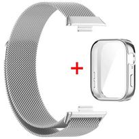 Metalinis dirželis Huawei Watch Fit 4 apyrankei su dėklu TPU ekrano apsauga apyrankė Huawei Fit 3 Milanezės magnetinė kilpa laikrodžio apyrankė Huawei Watch Fit 4 sidabras