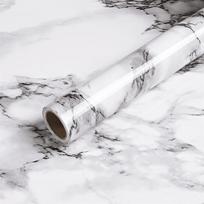 Lipnūs Vandeniui Atsparūs Marmuro Tapetai Vinilo Plėvelė Sienų Lipdukai Vonios Kambariui Virtuvei Spintelės Kambario Dekoravimas Lipnus Popierius Dekalas 40 x 100 cm white