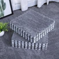 10 vnt. pliušinis kūdikio žaidimų kilimėlis 30x30 cm minkštas dėlionės šliaužiojimo kilimėlis jungiamasis grindų kilimas kilimėlis vaikų kambariui darželiui miegamajam 1pcs pilka