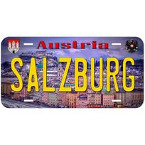 Senoviniai valstybiniai numeriai Dekoratyviniai ženklai Senoviniai Dubajus Miunchenas Madridas Maskvos miestas Žymos Metaliniai automobilių ženklai automobilio priekiui 15x30cm yellow