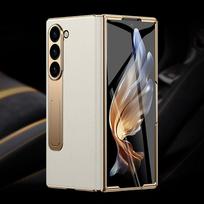 Skirta Samsung Z Fold 7 6 5 4 3 Tikros odos Magnetinis vyris Pilnai apsaugantis telefono dėklas Laikiklis Atlenkiamas stovas fold6 Smūgiams atsparus dangtelis For Galaxy Z fold 5 gray