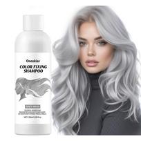 100 ml Spalvą fiksuojantis violetinis šampūnas Fiksuoja spalvą Padengia žilus plaukus Neutralizuoja geltonumą po balinimo Plaukų dažymas Ilgai išliekantis Nesukeliantis dirginimo Priežiūra pilka
