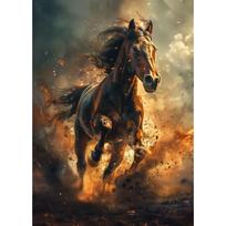 Šiuolaikinės laukinės gamtos pievų bėgančio žirgo fotografijos plakatai spaudiniai drobės tapyba sienos meno paveikslas svetainės namų dekoras 50x75cm No Frame