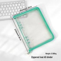 A5 Transparent PVC Ring Binder Notebook Planner, 6-Hole Photo Album with Removable Cover (A6 Compatible) A6 white