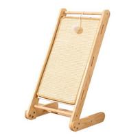 Angled Cat Scratcher Sisal Cat Scratch Ramp Tilted Cat Scratching Board with Toy Balls B beige