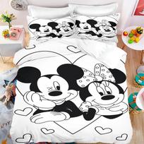 MINISO Mickey Antklodės užvalkalų komplektas Modernus spaudinys Čiužinio patalynės komplektai Antklodė Patalynė 3 dalys 150*200cm 3pcs black