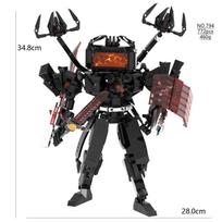 New Skibidi Toilet Building Blocks Toy Tv Man Drill Man Drillman Clock Man Tians Speakerman Clockman Cameraman Speaker Man Block black