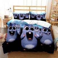 Grizzly & The Lemmings Cartoon Anime Bedding Set Print With Pillowcase Bed Duvet Cover Soft Single Double Queen Super King Size EU Single(135*200cm)3pcs