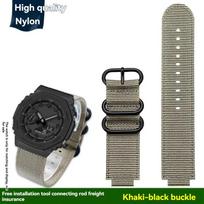 Casio Farmhouse Oak GM2100/GA2100/GA-B2100 modifikuoti vandeniui atsparūs drobės ir nailono laikrodžio dirželio priedai 0mm gray