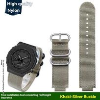Casio Farmhouse Oak GM2100/GA2100/GA-B2100 modifikuoti vandeniui atsparūs drobės ir nailono laikrodžio dirželio priedai 0mm gray
