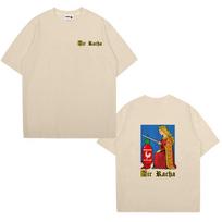 Juokingi Sir Racha Čili padažo grafikos trumpomis rankovėmis marškinėliai Vyrams Moterims Madingi Vintažiniai Oversized marškinėliai Didelio dydžio viršutiniai drabužiai Unisex M beige