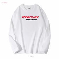 Mercury MerCruiser Pakabinamo variklio logotipas Baltas T-shirt Valtininkystė ilgomis arba trumpomis rankovėmis vintažinis Išplautas minkštas viršus kasdieniam dėvėjimui 3XL white