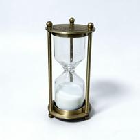 Senovinis metalinis smėlio laikrodis: 1917 M. Stiklinis Laikmatis-Ornamentas Namų Dekoro ir Dovanoms Mini 5.5*11cm 1 minute white