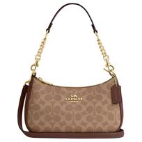 Coach Teri 24 Klasikinis monogramos logotipas Pečių krepšys Moteriškas pečių krepšys Chaki spalvos CV933-IMXHE Gift Set (Gift Box Set+Adhesive Fabric) gray