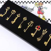 Kingdom Hearts Sora Raktadardis Karoliai ir Raktų pakabukų Rinkinys Kingdom Key Set white