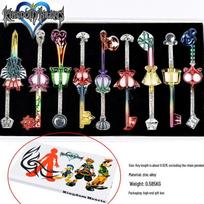 Kingdom Hearts Sora Raktadardis Karoliai ir Raktų pakabukų Rinkinys Kingdom Key Set gray