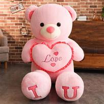80-100cm Didelis I LOVE YOU meškinas pliušinis žaislas Valentino dienos dovana merginai Minkštas kimštas meškinas lėlė Vaikų žaislai 100cm rožinė
