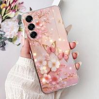 Skirta Samsung Galaxy A17 5G dėklas SM-A176B Nauji gėlės ir drugelio pieštas viršelis Minkšti ploni telefono dėklai skirti Samsung A17 A 17 5G Fundas Galaxy A17 5G
