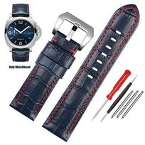 Panerai PAM688 441/1313 vyriška mėlyna odinė laikrodžio apyrankė 20mm 22mm 24mm 26mm Aukštos kokybės vandeniui atspari laikrodžio apyrankė 26mm gray