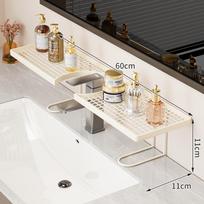 50/60cm Vonios stalviršio lentyna rankų praustuvėms, kosmetikai ir odos priežiūros priemonėms tvarkyti White-60cm gray