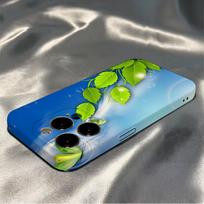 Frutiger Aero Phone Case For IPhone 16 Pro Max 15 14 13 12 11 Pro11 Mini 2025 16 Glossy HD Film Cover iPhone13Pro blue