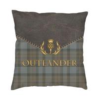 Tartaninis Sassenach spaudinio užvalkalas xcm Outlander Sassenach simbolis Velvettinis mielas pagalvės užvalkalas sofai 30x30cm gray