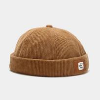 Japoniško stiliaus kepurė be snapelio Velvetinė kepurė su raide „Docker“ kepurė Kepurė be snapelio Kepurės Beanie Reguliuojama Kepurė „Landlord“ Jūreiviška kepurė Vyrams ir Moterims 56-60cm brown