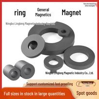 Large Black Multi-Pole Ferrite Magnet Ring - Customizable Round Speaker Magnet Diameter 90X Thickness 20- Aperture 50mm
