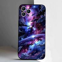 Kosmosas Galaxy Visatai Telefono dėklas iPhone 17,16,15,14,13,12,11,Pro,XS,Max,XR,Plus,E,SE4,Mini Juodas Minkštas Dangtelis iPhone17Pro