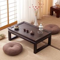 Zen Tatami Kavos staliukas Solidus medinis rašomasis stalas Japoniškas arbatos staliukas Daugiafunkcinis Kompaktiškas Medinis stovas prie lango gray