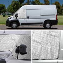 Kemperio priekinio stiklo uždangalas Fiat Ducato, Peugeot Boxer, Citroen Relay. Patvarus apsaugos nuo saulės ir sniego uždangalas. Lengvas montavimas as pic gray