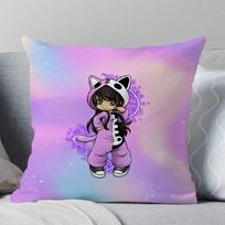 Animacinis Aphmau dekoratyvinis užvalkalas persiko spalvos pagalvės užvalkalas sofai, automobiliui Kalėdinė dekoracija Pagalvės užvalkalas 45cm Be užpildo Short plush 30*30(CM)-1Pcs pink
