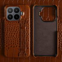 Su riešo dirželiu Prabangus natūralios odos dėklas skirtas Xiaomi 17T Pro 15 17 Ultra 15T 14T 13T 12S 15S Pro Krokodilo rašto Funda Para Genuine Leather&Xiaomi 12 Lite
