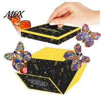 Gift Box with Flying Butterflies Butterfly Explosion Box, DIY Surprise Exploding Present Holder 4 Graduation Packaging Effect for Birthday, C yellow