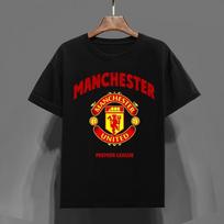 Manchester United Black Football T‑shirt Premium Cotton L red