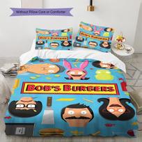 Bob’s Burgers Pattern Bedding Set Quilt Cover Pillowcase Home Decor Gift (1 * duvet cover + 2 * pillowcase, without core) 135x200cm