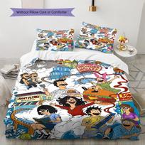 Bob’s Burgers Pattern Bedding Set Quilt Cover Pillowcase Home Decor Gift (1 * duvet cover + 2 * pillowcase, without core) 200x200cm