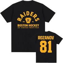 Llya Rozanov Bos Raiders Tee TV Heated Rivalry Printing Tshirt Short Sleeve Cotton Fashion Unisex Casual Unisex Streetwear Top L yellow