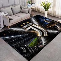 Juventus futbolo klubo emblemos spausdinimo kilimas Neslystantis grindų kilimėlis svetainei, miegamajam, gerbėjų dekoravimui 80x120cm( 31x47in)