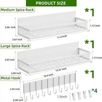 Magnetic Suction Storage Rack Set: No-Drill Spice & Bathroom Organizer