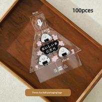 100Pcs Sushi Bags Lovely Japenese Triangle Rice Ball Disposable Packaging Bag Sushi Making Mold Bento Accessories A6 gray