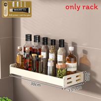Modern White Aluminum Alloy Wallmounted Spice Rack With Multifunctional Storage For Kitchen Organization 30cm gray