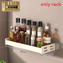 Modern White Aluminum Alloy Wallmounted Spice Rack With Multifunctional Storage For Kitchen Organization 40cm